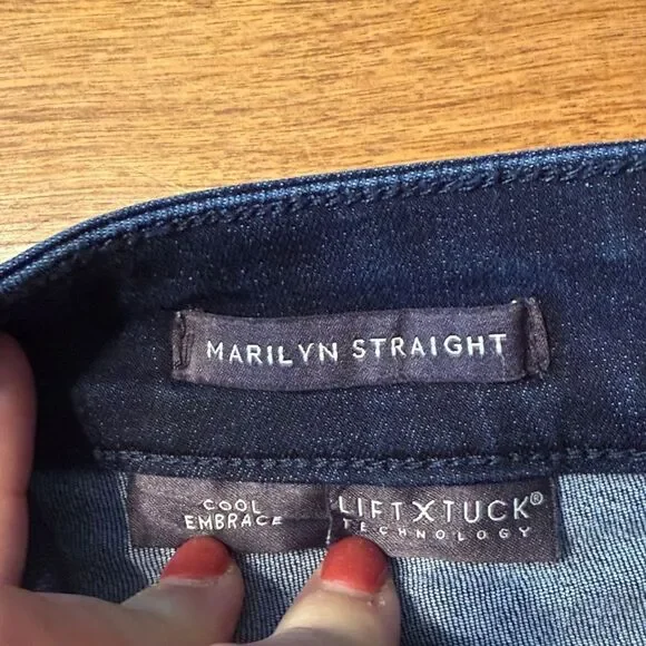 NYDJ Marilyn Dark Blue Straight Leg Jeans - Picture 5 of 13